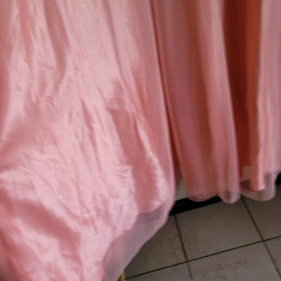 Deb Pink Strapless Beaded Ombre Formal Gown With Tulle Overlay size 14W - Picture 4 of 7